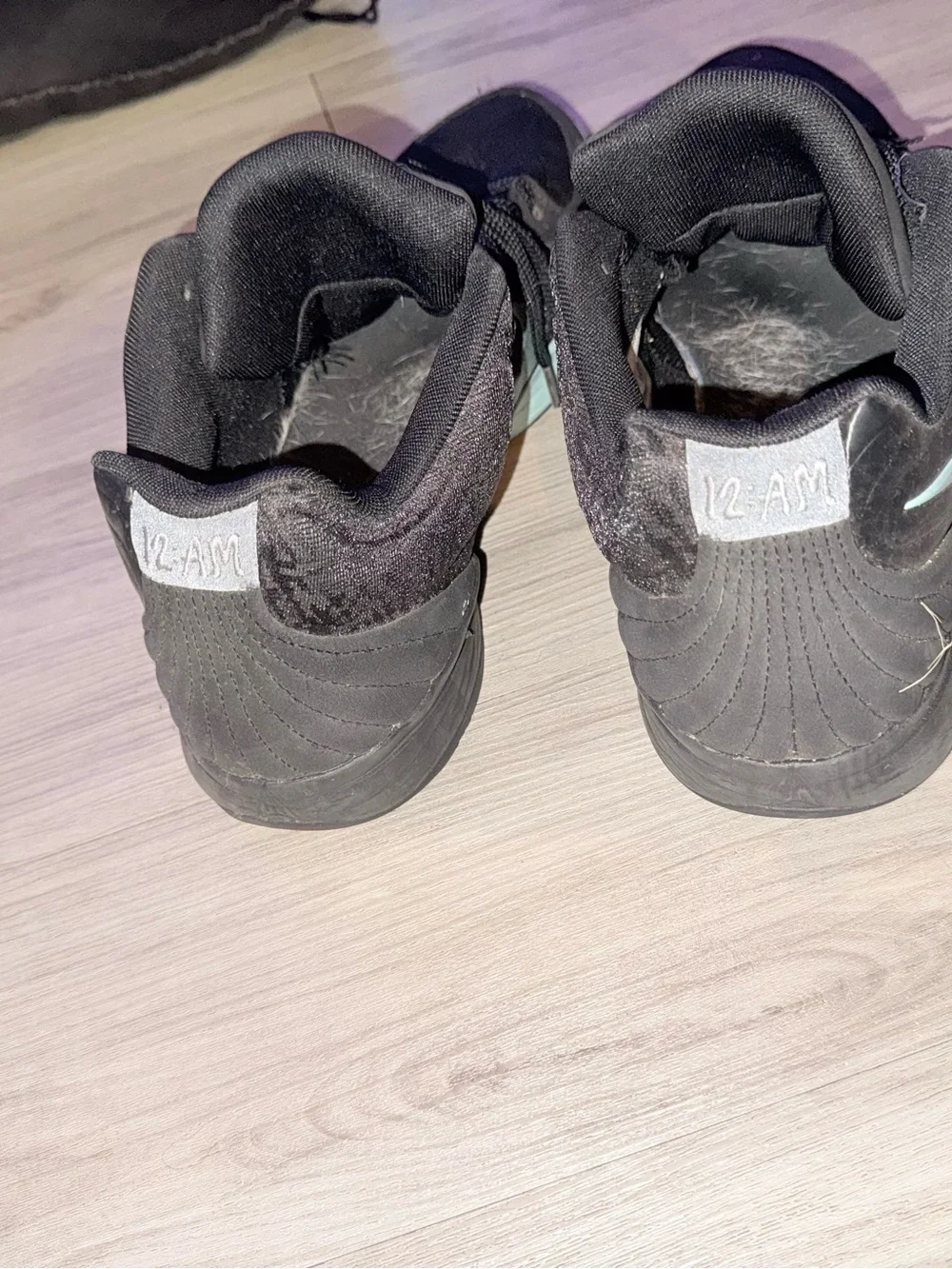 Men's Black Athletic Sneakers with Mint Accents